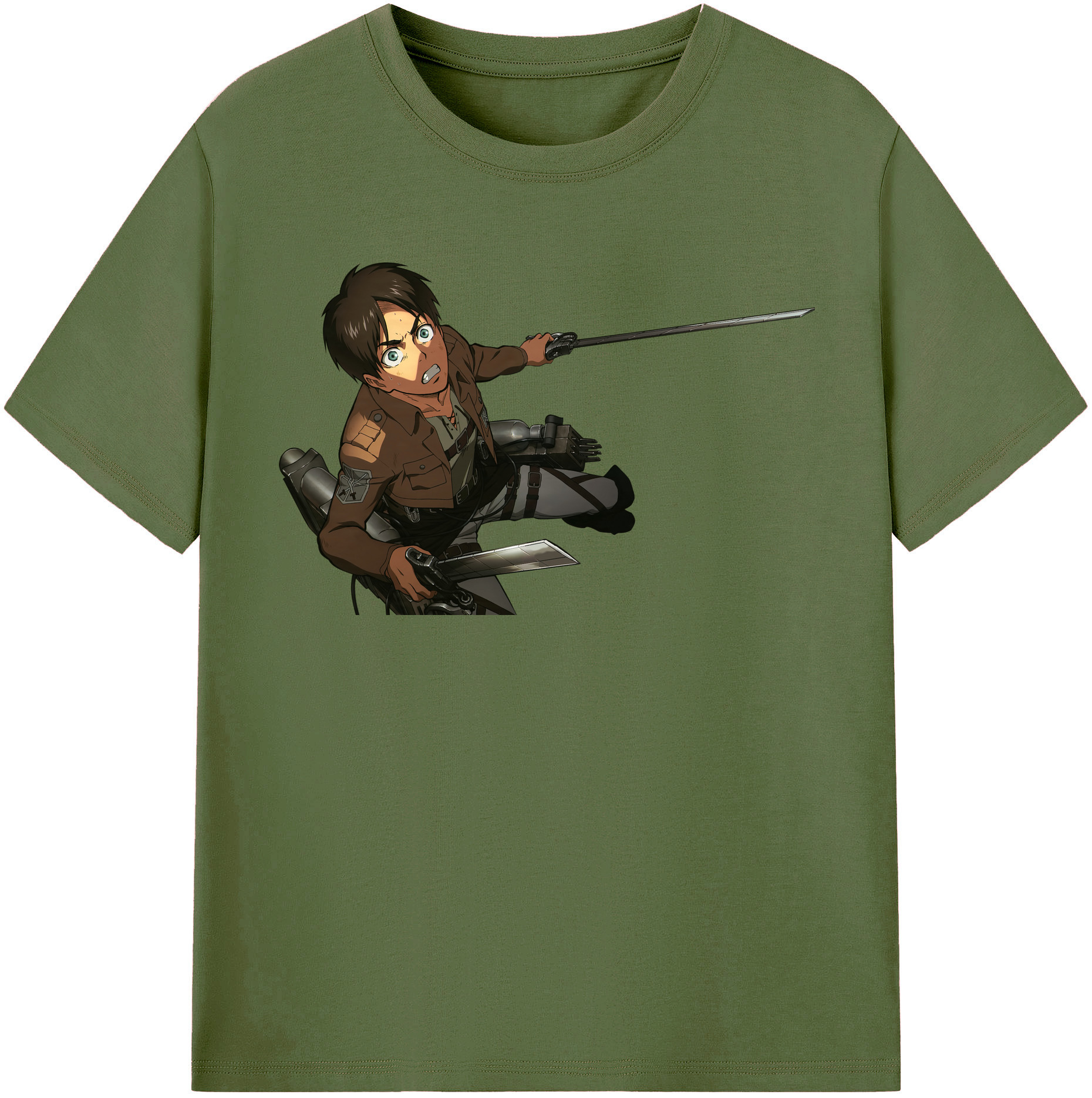 （画像用） 進撃の巨人 エレン･イェーガー Attack on Titan Eren Jäger 綿100％半袖Tシャツ（フロントプリント）